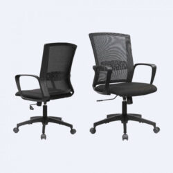 MR FURNITURE Ebarza Black Medium Back 