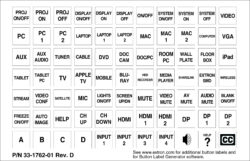 EXTRON PRODUCTS(MediaLink Plus Controllers) Backlit Button Labels