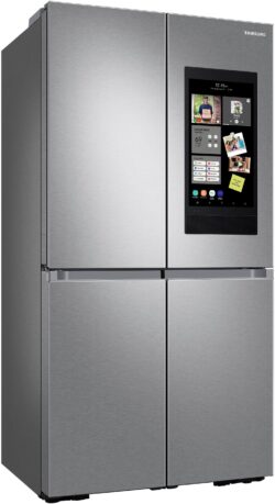 Samsung 23 cu. ft. Smart Counter Depth 4-Door Flex™ refrigerator with Family Hub™ and Beverage Center in Stainless Steel