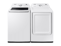 Samsung Top Load Washer & Dryer Set with Vibration Reduction Technology+ and Sensor Dry in White