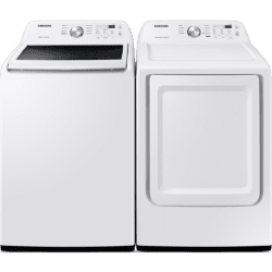 Samsung Top Load Washer & Dryer Set with Vibration Reduction Technology+ and Sensor Dry in White