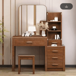 Retro Walnut Wood Make Up Dressing Table