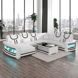 MANBAS Italian Genuine Leather Sofa
