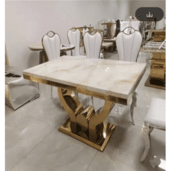 Light Luxury Milk Tea Free Shipping Marble Dining Table
