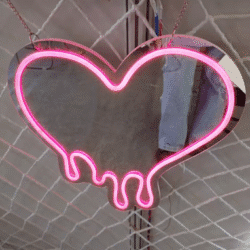 Melting Heart Neon Mirror Light