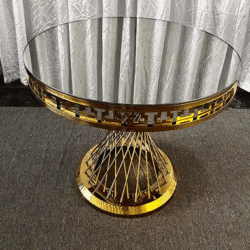 Modern Simple Wedding Banquet Household Stainless Steel Light Luxury Round Table