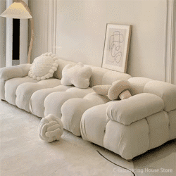 Nordic Lamb Velvet Living Room Sofas Set
