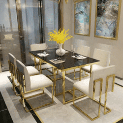 Gilded stainless steel table
