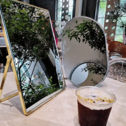 Rotate Metal Makeup Mirrow Oval Round Standing Mirror