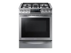Samsung 5.8 cu. ft. Slide-In Gas Range with True Convection in Stainless Steel