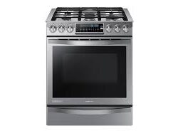 Samsung 5.8 cu. ft. Slide-In Gas Range with True Convection in Stainless Steel