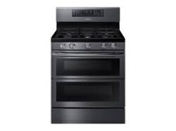 Samsung 5.8 cu ft. Smart Freestanding Gas Range with Flex Duo™ & Dual Door in Black Stainless Steel