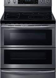 Samsung 5.9 cu. ft. Freestanding Electric Range with Flex Duo™ & Dual Door in Black Stainless Steel