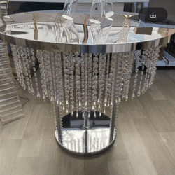 Hot Recommend Golden/Silver Crystal Pendant Glass Cake Table