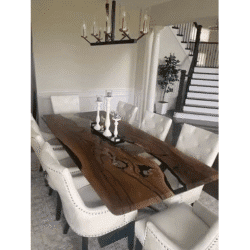 Wholesale Solid Walnut Wood Epoxy Resin River Dining Table Top for Restaurant & Kitchen