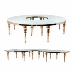 Stainless steel half months circular snake shaped table