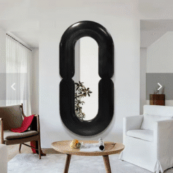 Oval Black Wall Mirror