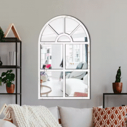 Fresh White Wood Decorative Mirror