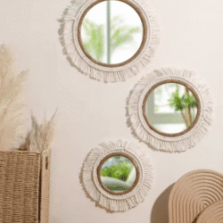 Boho Hand Woven Wall Hanging Tapestry Home Decorative Mirrors