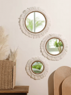 Boho Hand Woven Wall Hanging Tapestry Home Decorative Mirrors