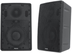 EXTRON Speakers Patented, concealed mounting system Includes 0° and 10° mounting plates Designed to accommodate division-of-labor installations and save costs 8 ohm nominal impedance 3" (76 mm) full-range driver with a tuned bass reflex port Frequency range: 100 Hz to 20 kHz