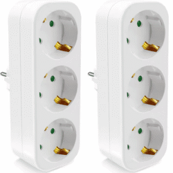 EU Electrical Socket 3 Outlets European Standard Adapter