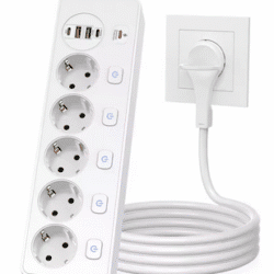European plug Smart Power Strip with Multi USB Port Type-C