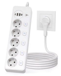European plug Smart Power Strip with Multi USB Port Type-C