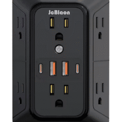 US Plug Power Strip Multitap 6 AC Outlets 2 USB 2 Type C Port Charge Electrical Socket
