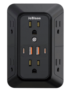 US Plug Power Strip Multitap 6 AC Outlets 2 USB 2 Type C Port Charge Electrical Socket