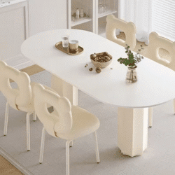 Designer Sweet Dining Table White Oval