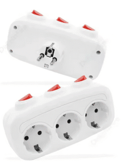 European Extension Socket 1 To 3 Way EU KR FR Plug Adapter