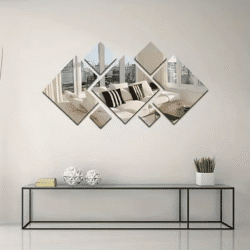 Irregular Splicing Square 3D Acrylic Mirror Wall Sticker