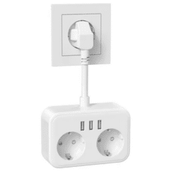 3840W Power Strip 2 AC Outlets with 3 USB Fast Charging Ports Electrical Socket