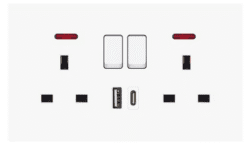 Standard UK Socket with USB Type-C 5V 2.1A
