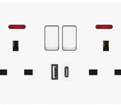 Standard UK Socket with USB Type-C 5V 2.1A