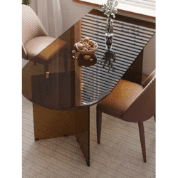 Simple tempered glass dining table