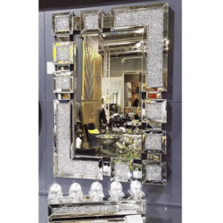 Sparkling Crushed Diamond Rectangular Wall Mirror