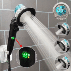 Digital Temperature Display High Pressure Shower Head