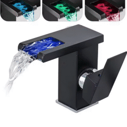 Black Waterfall Bathroom Basin Faucet