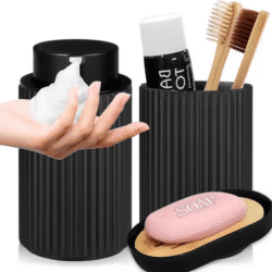 Foaming Soap Dispenser Hand Soap and Toothbrush Storage Containers