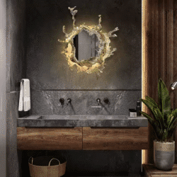 Designer Home Decor Resin Art Water Splash Decorative Mirrors