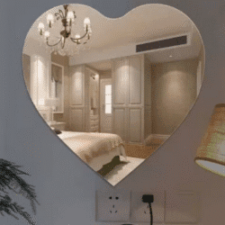 7.87 Inch Heart-shaped Irregular Bathroom Acrylic Shatterproof Mirrors