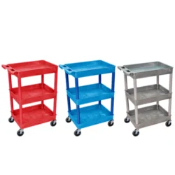 Luxor 3 Shelf Tub Carts (300 lbs. Capacity)