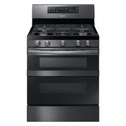5.8 cu ft. Smart Freestanding Gas Range with Flex Duo™ & Dual Door in Black Stainless Steel