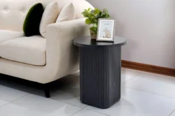 Tambour End Table-Black
