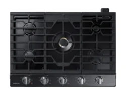 samsung  30" Smart Gas Cooktop with 22K BTU Dual Power Burner in Black Stainless Steel
