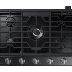 samsung  36" Smart Gas Cooktop with Illuminated Knobs in Black Stainless Steel