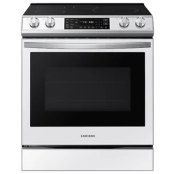Samsung Bespoke 6.3 cu. ft. Smart Rapid Heat Induction Slide-in Range with Air Fry & Convection+ in White Glass