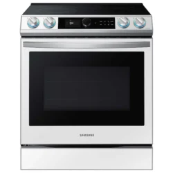 Samsung Bespoke Smart Slide-in Electric Range 6.3 cu. ft. with Smart Dial & Air Fry in White Glass